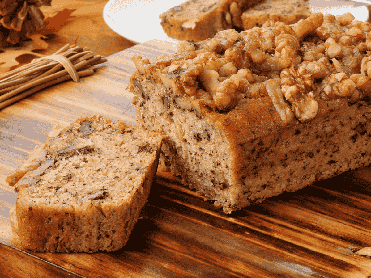 Healthy banana bread made with gluten-free and dairy-free ingredients for a nutritious option.